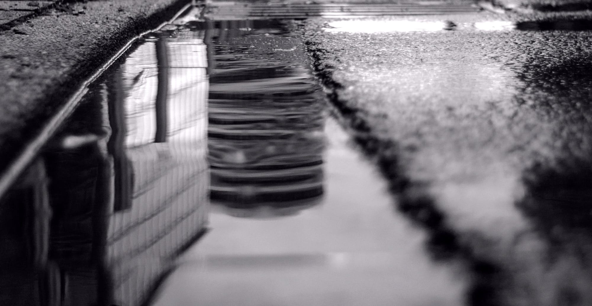 After the rain, the reflections in the streets.