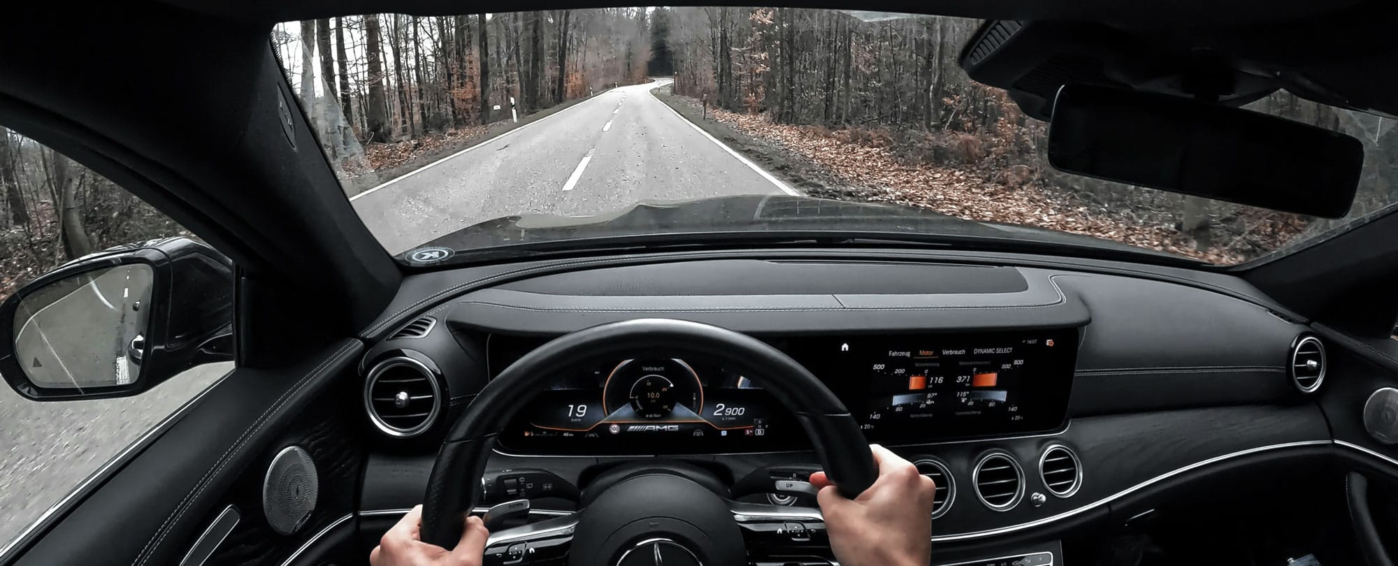 Driver's view of the road.