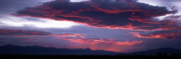 Coral skies above the Sandias.