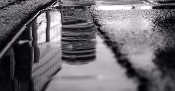 After the rain, the reflections in the streets.